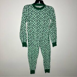 Carters Christmas tree pajama set long sleeve pants women's size XS green white